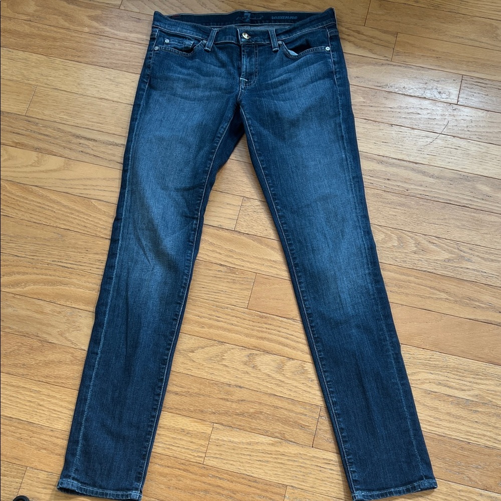 7 For All Mankind Roxanne Jeans w/ Bling Jewel Button - 29 Excellent (Seven for)